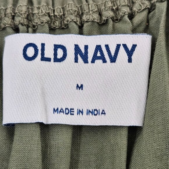NEW Old Navy Cold Shoulder Maxi Swing Dress Medium Olive - Picture 10 of 11